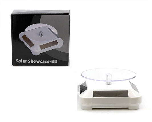 3.5″ Solar Display Stand Turntable 360 Degree Rotating White Base