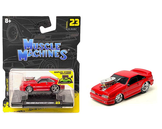 Muscle Machines 1:64 1993 Ford Mustang SVT Cobra Rojo