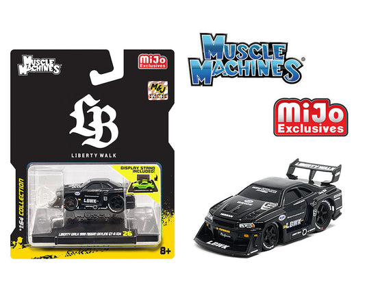 Muscle Machines 1:64 LBWK 1999 Nissan Skyline GT-R R34 – Black