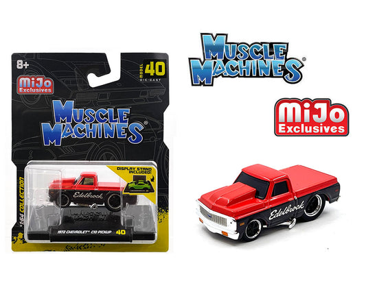 Muscle Machines 1:64 1972 Chevrolet C-10 Pick Up Edelbrock Limited Edition – Red with Black