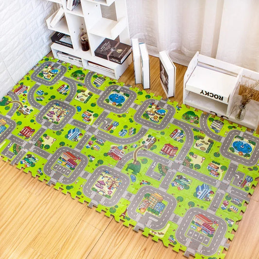 9 pcs/ set kids carpet playmat city life