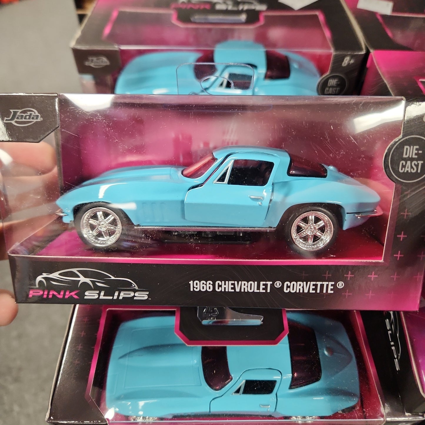 1966 CHEVROLET CORVETTE AZUL CLARO 1/32 COCHE MODELO DIECASTADO POR JADA