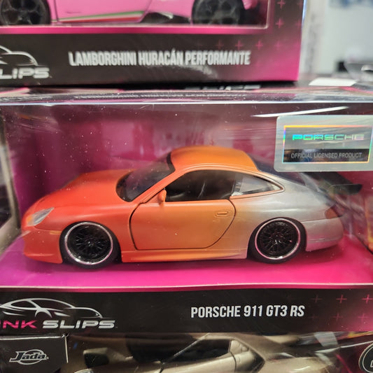 Porsche 911 GT3 RS Matt Orange and Silver Metallic "Pink Slips" Series 1/32