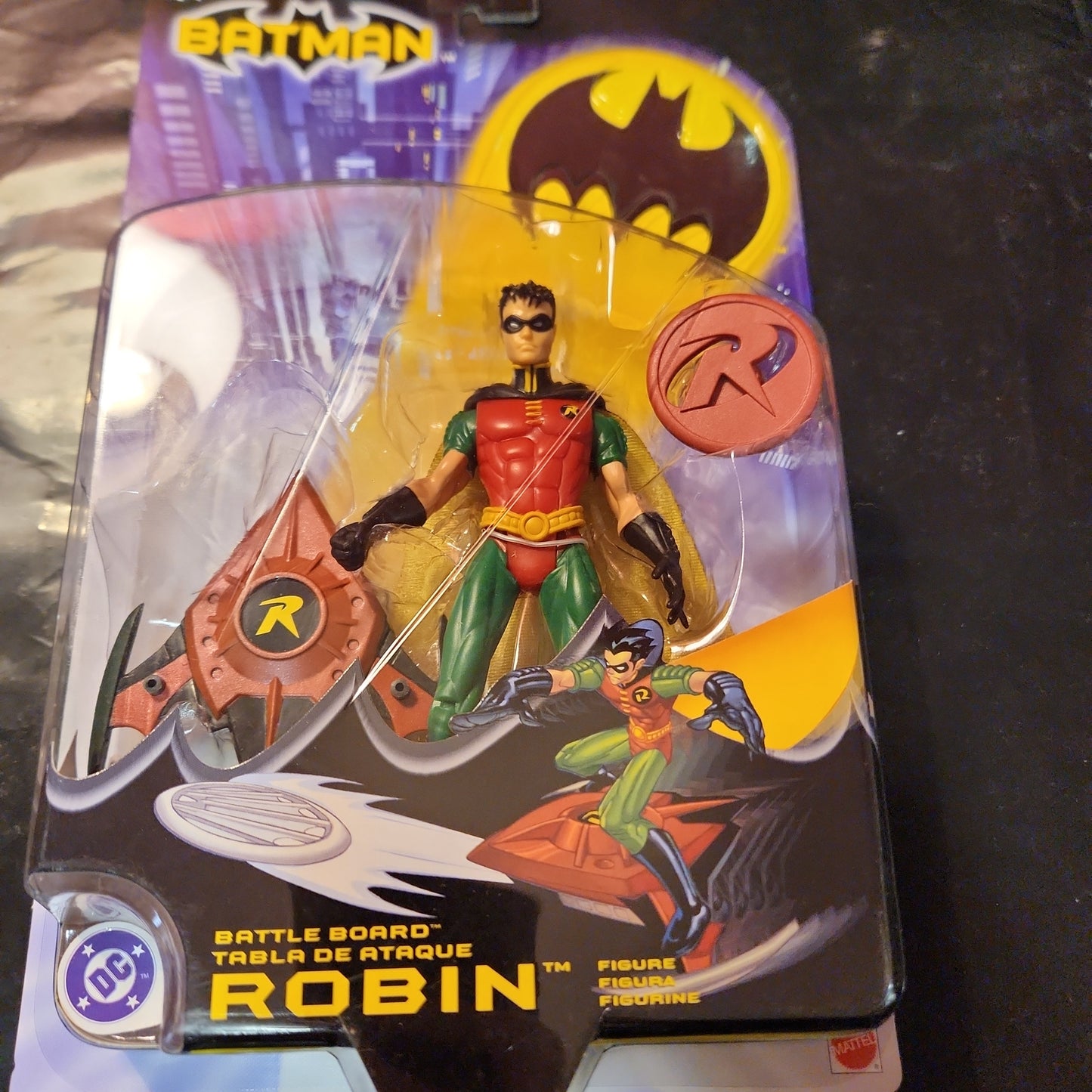 Mattel 2003 DC Batman Battle Board Robin Red Outfit Action Figure NEW