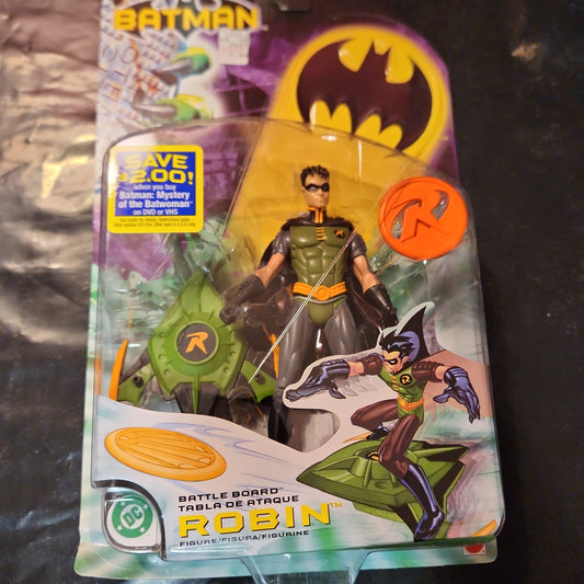 Vintage 2003 Mattel Batman Battle Board Robin Figura de acción sellada Nuevo MOC