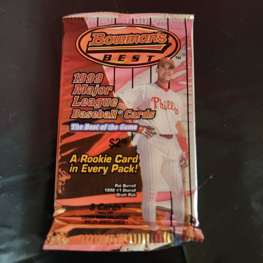 1999 El mejor paquete de pasatiempos de béisbol de Bowman: novatos, autógrafos y refractores SELLADOS