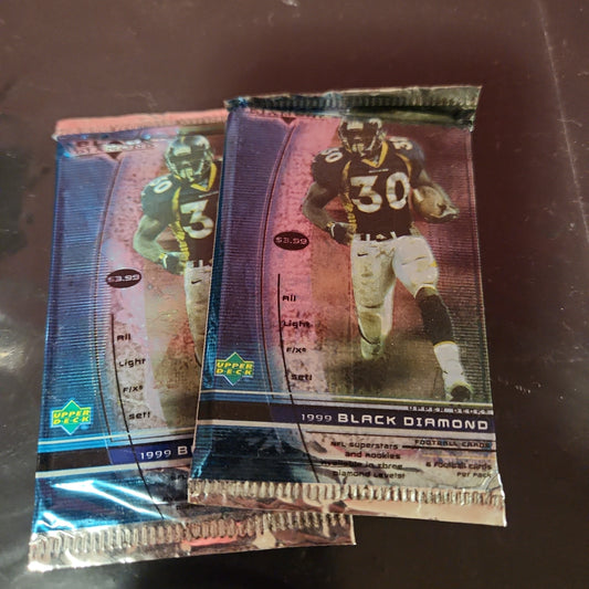 1999 UD Black Diamond FB Hobby PACK Look4 ManningMarinoRiceDonovanMcNabb RC(1) x 2 paquetes de tarjetas de la NFL