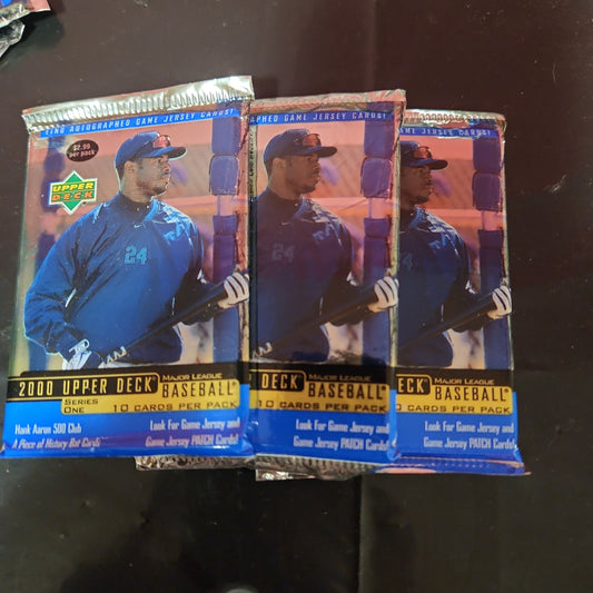 2000 UPPER DECK Baseball " Serie 1 " - PAQUETES individuales Tarjetas MLB juego de 3 paquetes
