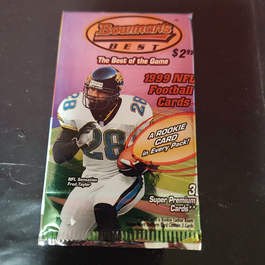 1999 El mejor PAQUETE DE HOBBY de fútbol de Bowman ¿Novato de Warner? ¿Autógrafo de 3 tarjetas?