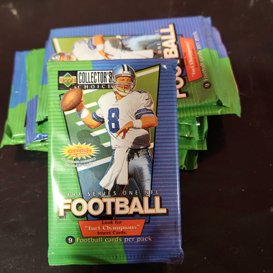 1997 Upper Deck Collector's Choice Serie 1 NFL Football 10 paquetes de tarjetas NFL