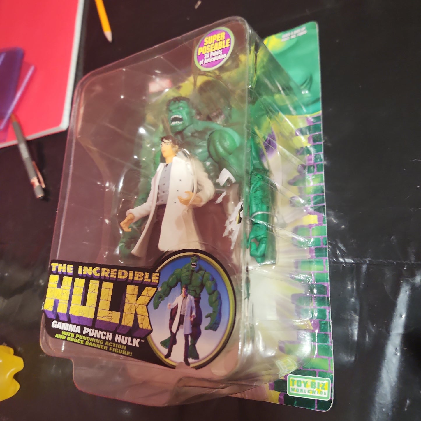The Incredible HULK Gamma Punch HULK w/Bruce Banner Figure ToyBiz NICE !!