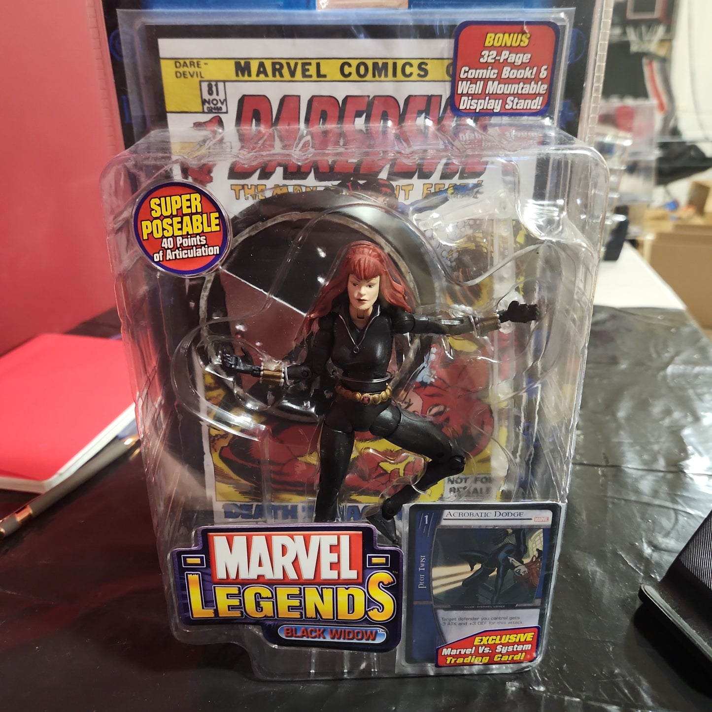 Toy Biz Marvel Legends Serie VIII Black Widow Figura súper poseable de 6"