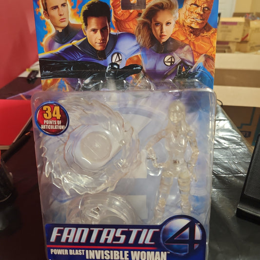 Fantastic 4 Movie Power Blast Clear Invisible Woman Action Figure Brand New Nice.