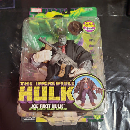 ToyBiz Marvel Incredible Hulk Joe Fixit con figura de acción Quick Draw 2004 NUEVO Gris