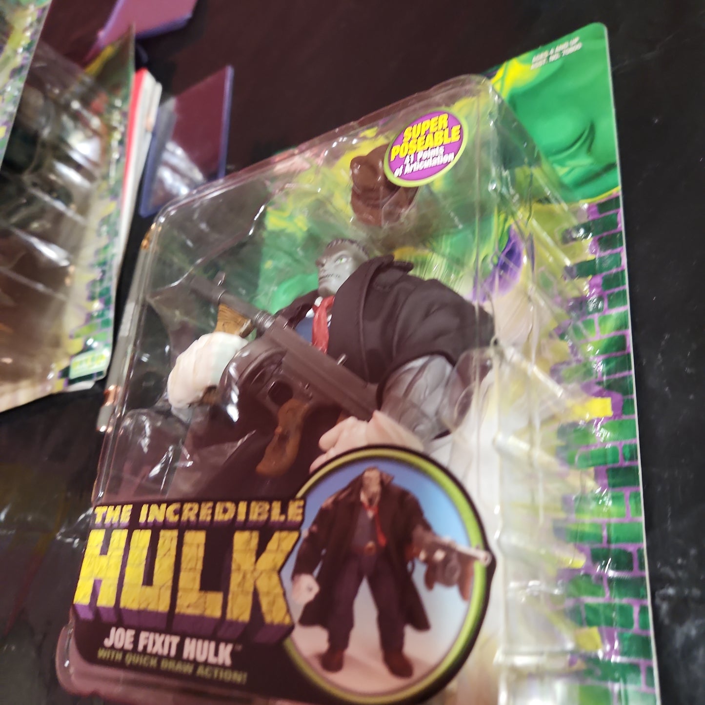 ToyBiz Marvel Incredible Hulk Joe Fixit con figura de acción Quick Draw 2004 NUEVO Gris