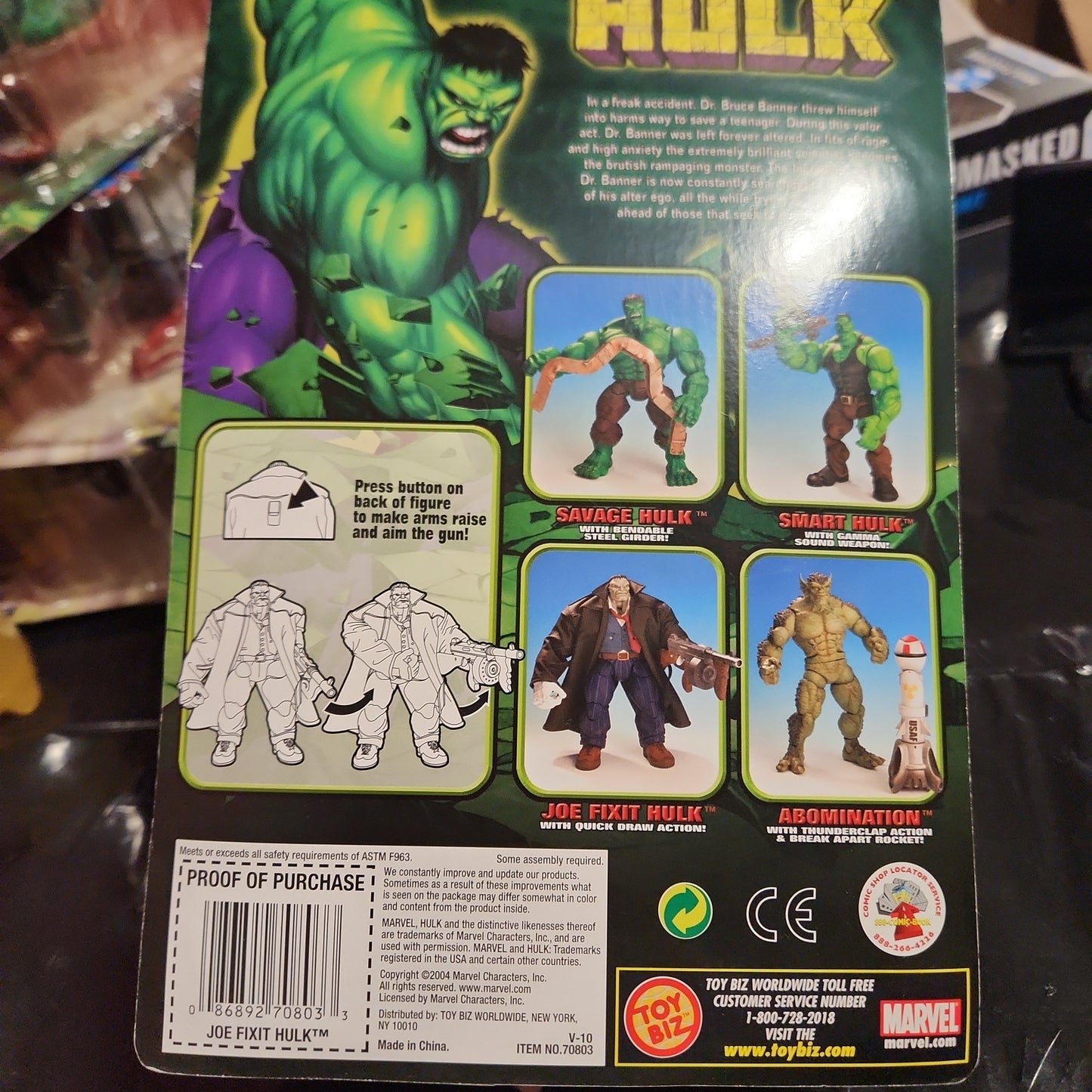 ToyBiz Marvel Incredible Hulk Joe Fixit con figura de acción Quick Draw 2004 NUEVO Gris