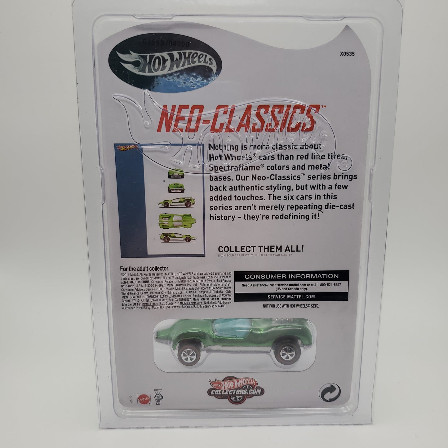 Hot Wheels RLC Redline Club Double Vision Neo-Classics Series 2011 3559/4000 Green