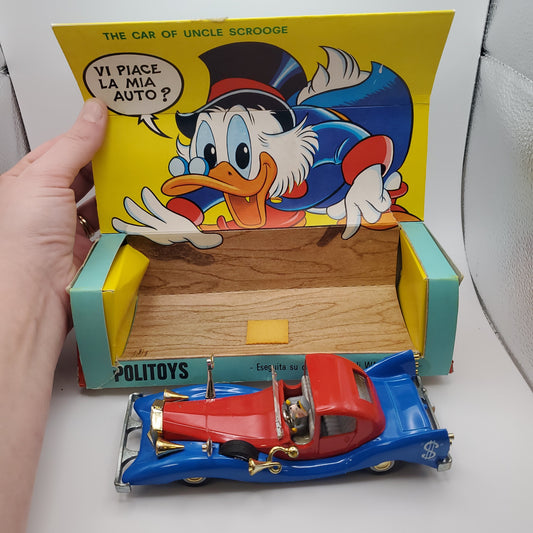Vintage Disney Politoys 559 Uncle Scrooge McDuck Limo Car Made in Italy 1:43 w/ Box