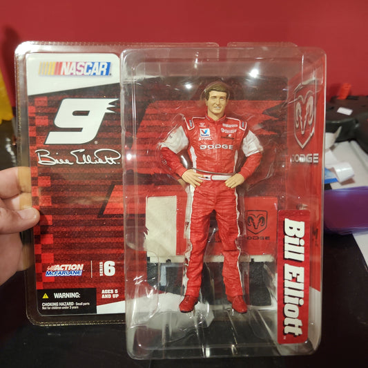 McFarlane Toys Bill Elliott #9 NASCAR Driver Action Figure Red Jersey Variant