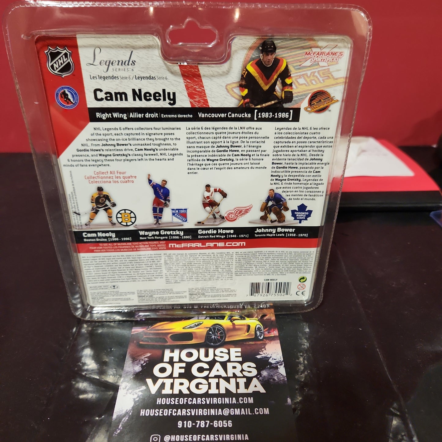 McFarlane Cam Neely Canucks Variante NHL Legends Serie 6 Figura de acción