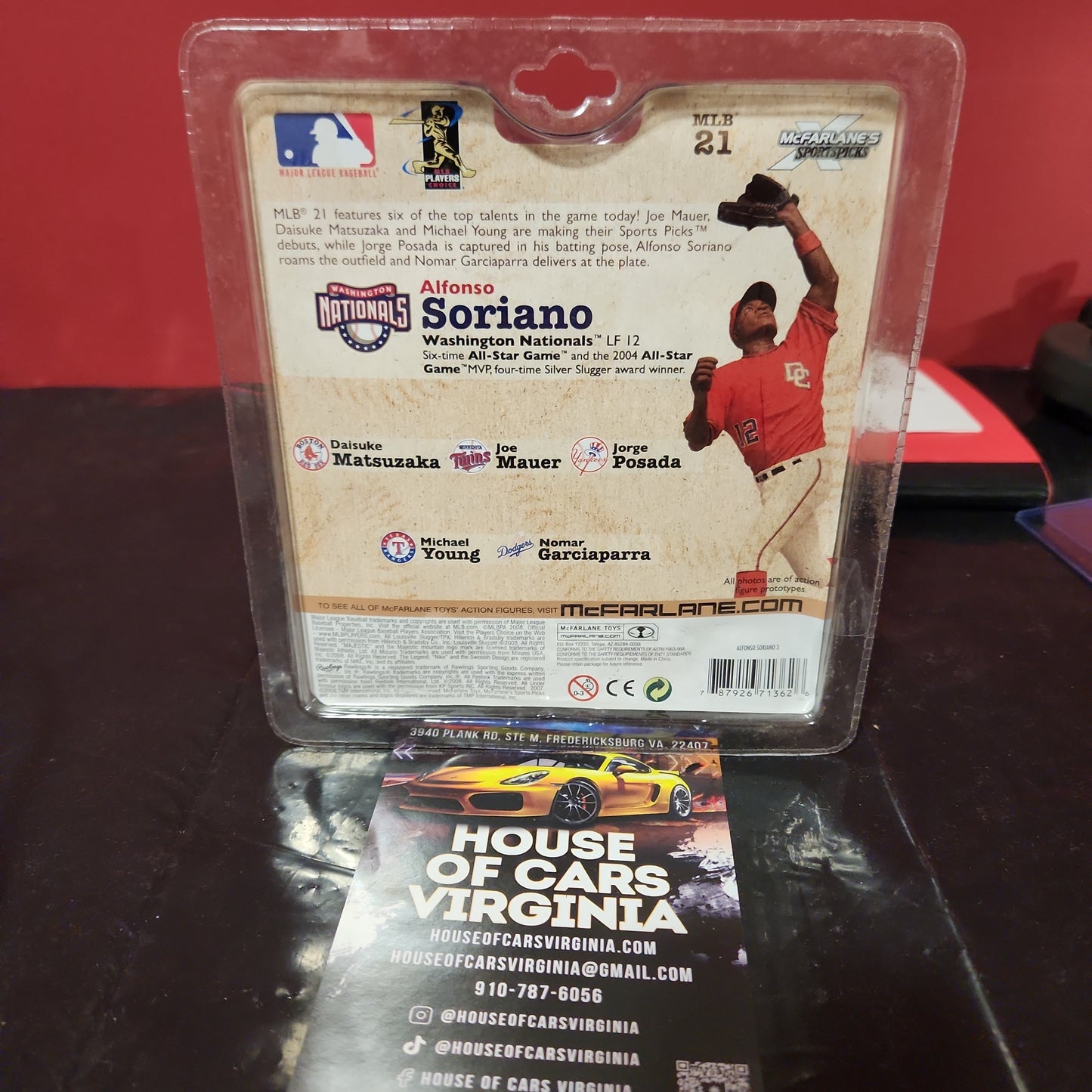 MLB Sports Picks Series 21 Alfonso Soriano Action Figure Red National Jersey