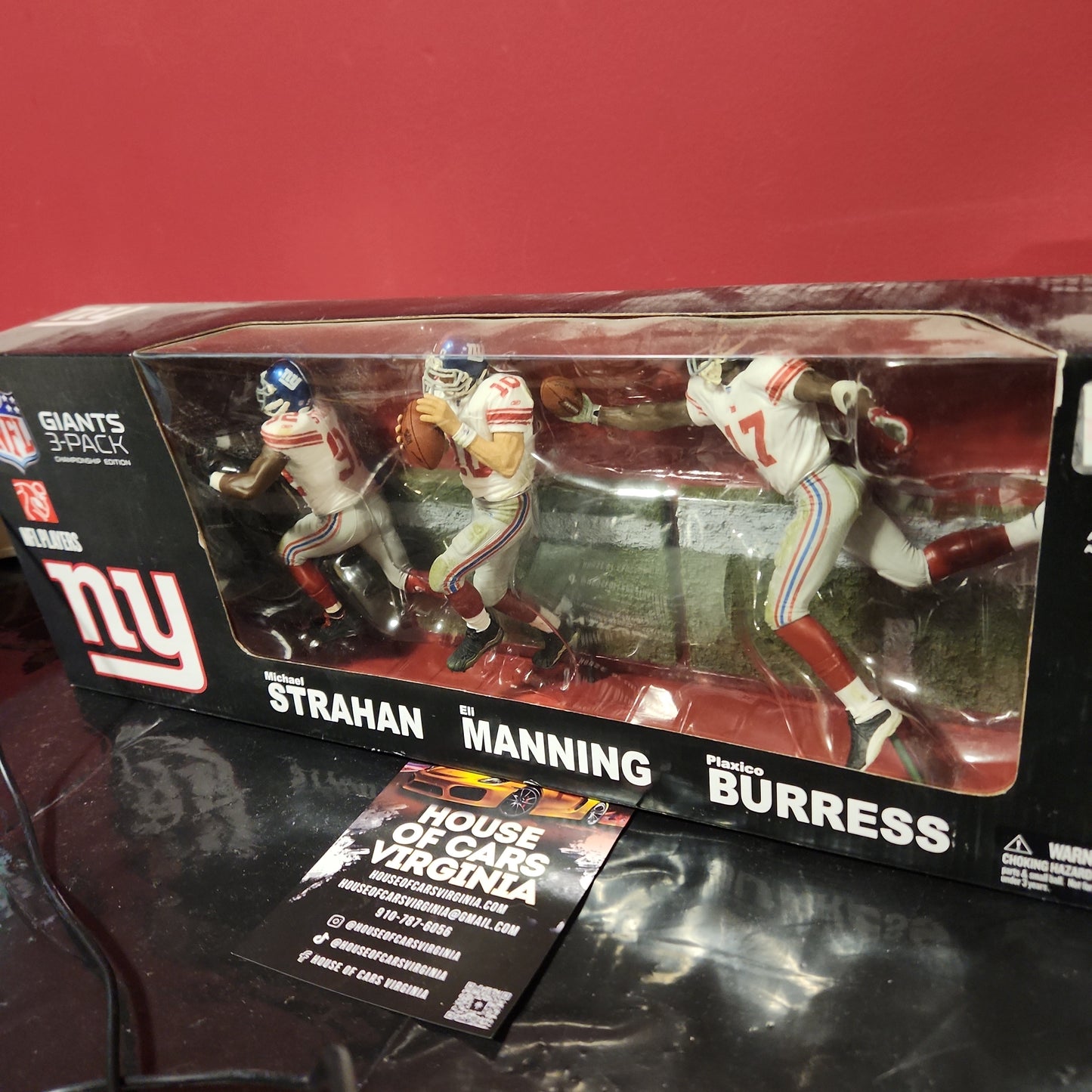 McFarlane NY Giants Paquete de 3 Edición Campeonato Strahan Manning Burress