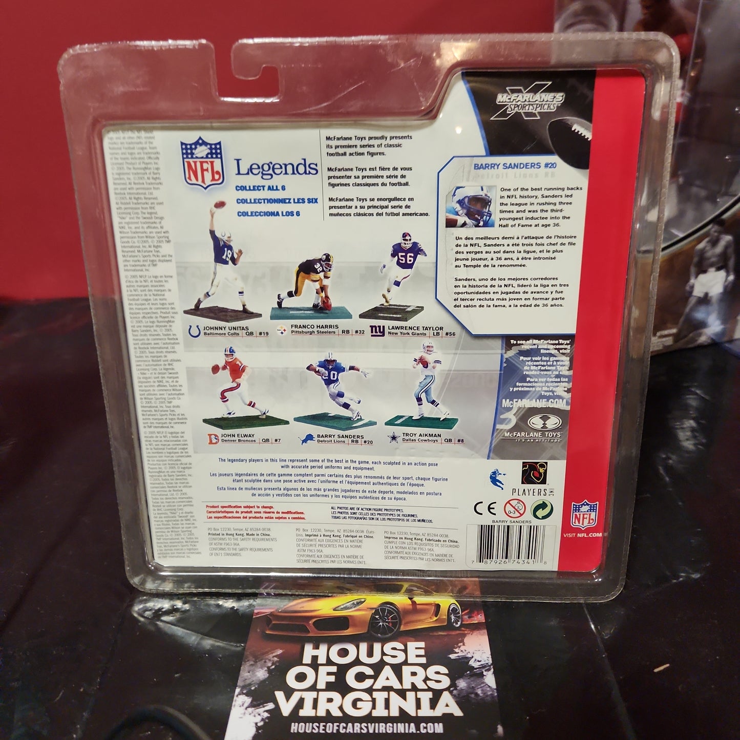 Figura de acción de Barry Sanders McFarlane Serie 1 NFL Legends Detroit Lions