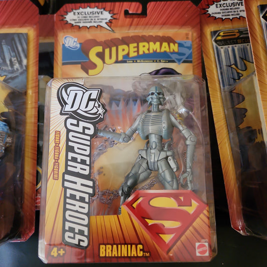 Mattel DC Super-Heroes Brainiac With Superman Comic 6" Action Figure 2006