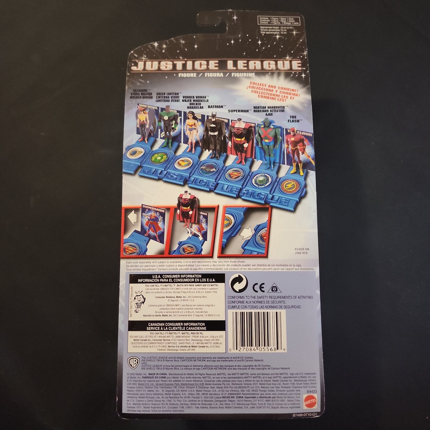 Justice League Animated 4.5" Superman Red Card Figure Stand Mattel 2002 (I1)