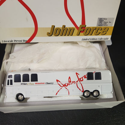 JOHN FORCE 1997 PREVOST BUS/BANK-CASTROL-ACTION RACING-NHRA-WINSTON-1:64 Autographed