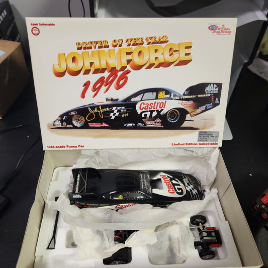 Action 1:24 Diecast Funny Car - John Force - Castrol GTX Driver of the Year 1996 Autographed