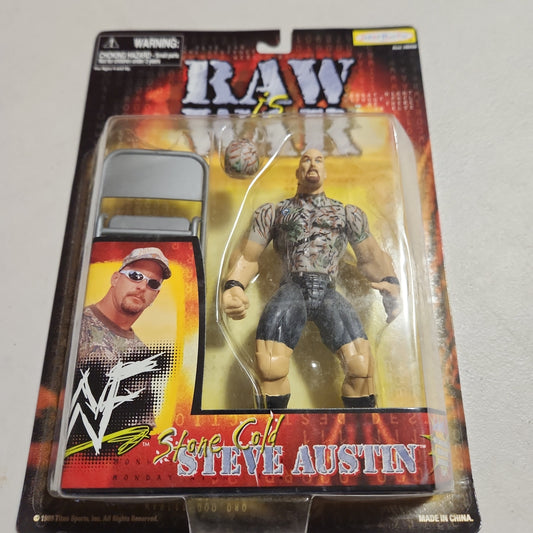 Stone Cold Steve Austin Raw is War WWF Figure NIP 1999 Jakks Pacific Camouflage