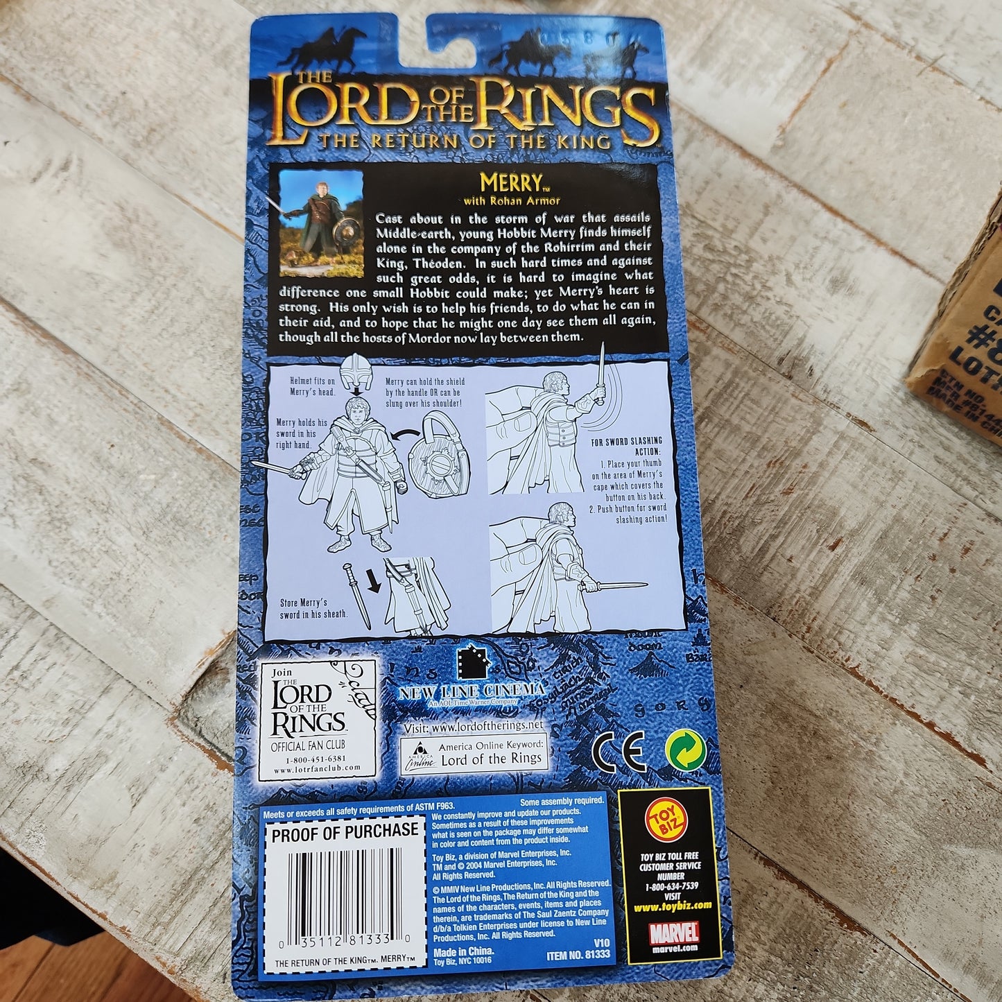 Lord of the Rings Return of the King Merry WITH ROHAN ARMOR Action Figure 2004