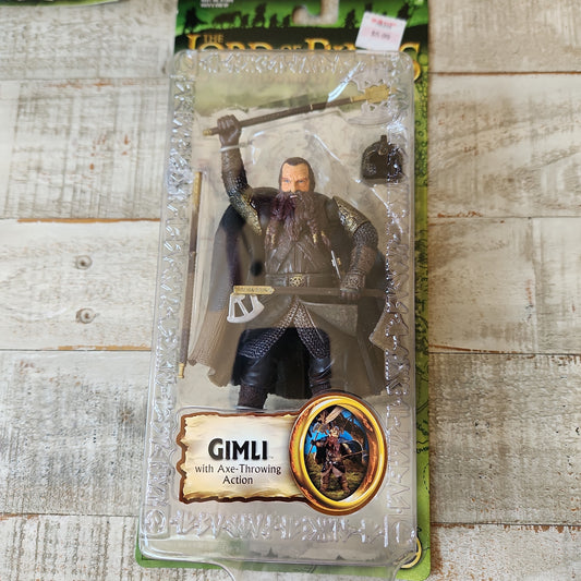 Toybiz Lord Of The Rings Fellowship Gimli With Axe Throwing Action Figure 2003