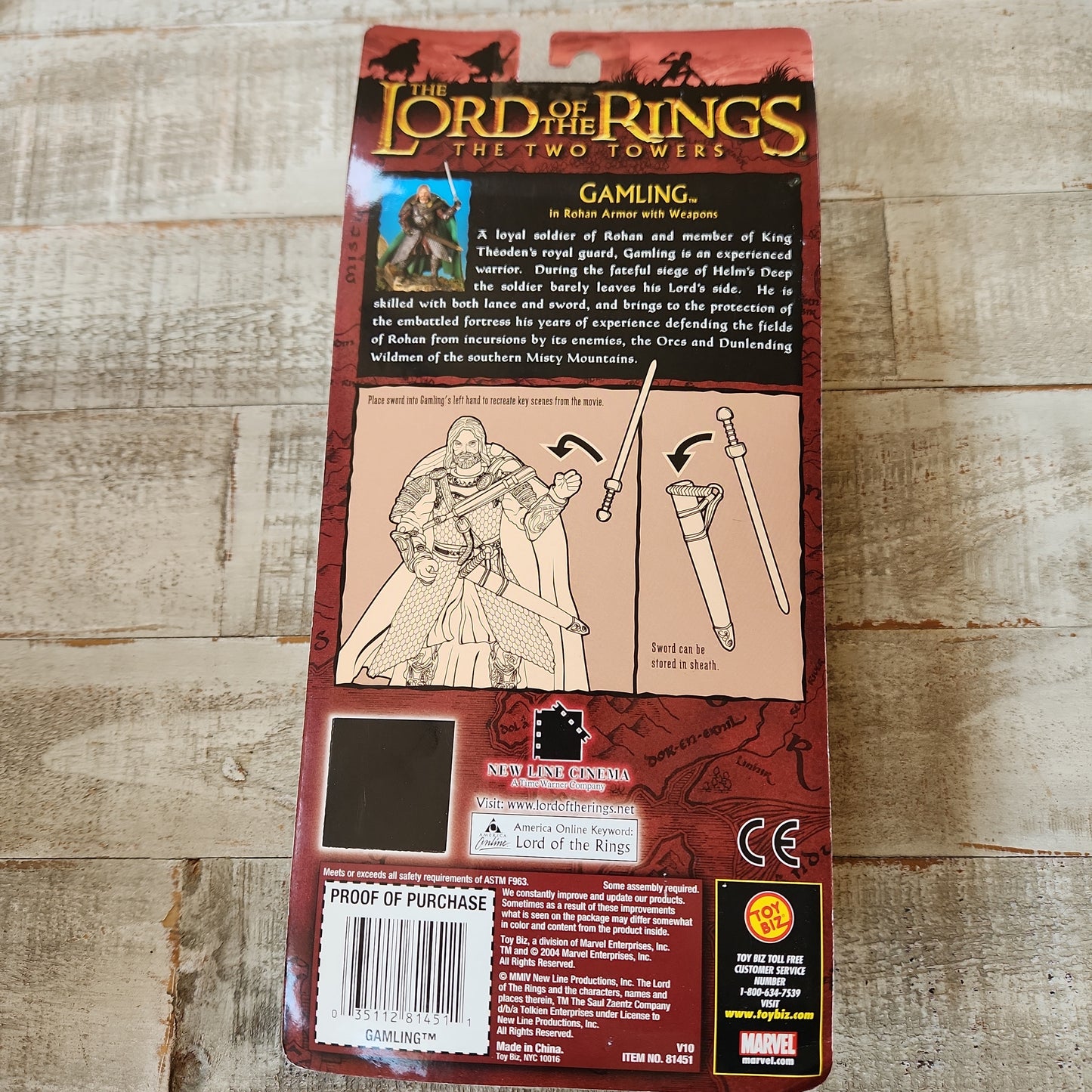 Toybiz Lord Of The Rings LOTR Gamling In Rohan Armor & Weapon Action Figure 2004