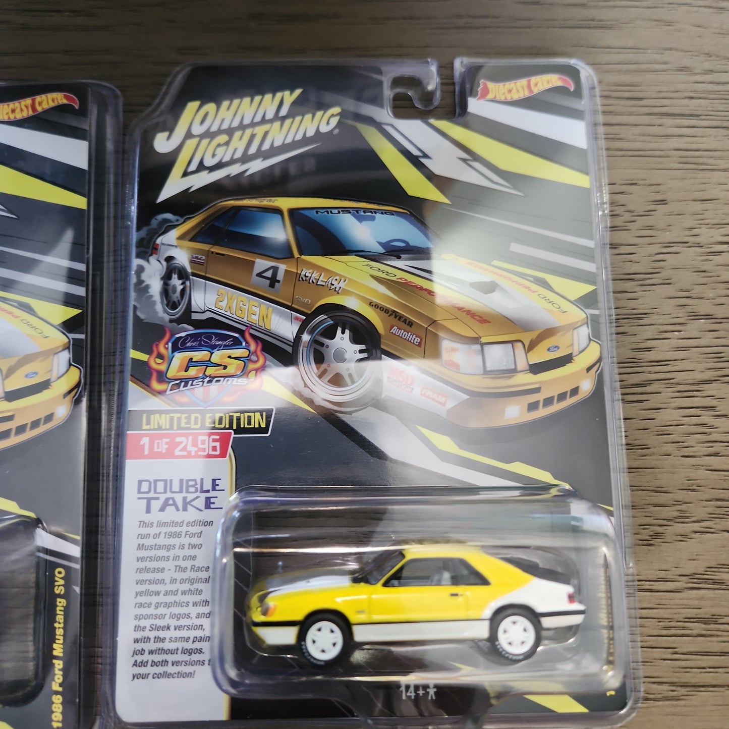 Johnny Lightning 2024 DOUBLE TAKE 1986 Ford Mustang SVO Set. CS Exclusive