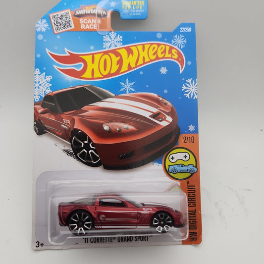 Hot Wheels Treasure Hunt 11 Corvette Grand Sport Snowflake card