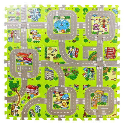 9 pcs/ set kids carpet playmat city life