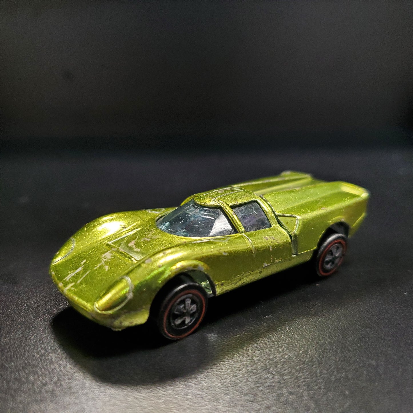 Vintage Hot Wheels Redline 1969 Lola GT70 US Anticongelante Verde Hecho en EE.UU.