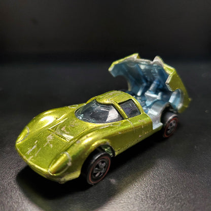 Vintage Hot Wheels Redline 1969 Lola GT70 US Anticongelante Verde Hecho en EE.UU.