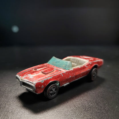 Vintage Hot Wheels Redline 1968 Custom Firebird Rojo Hong Kong HK Marrón Int