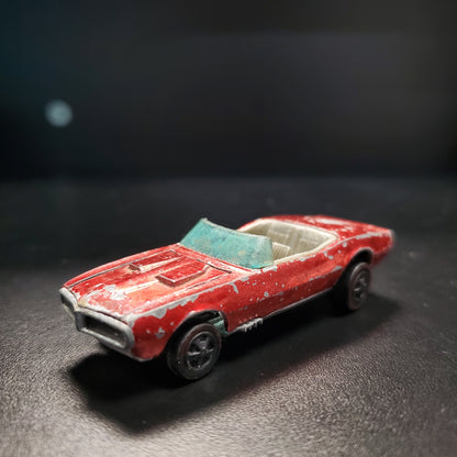 Vintage Hot Wheels Redline 1968 Custom Firebird Rojo Hong Kong HK Marrón Int