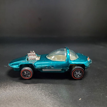 Vintage Hot Wheels Redline Silhouette 1968 Aqua Blue/Green US White Int.