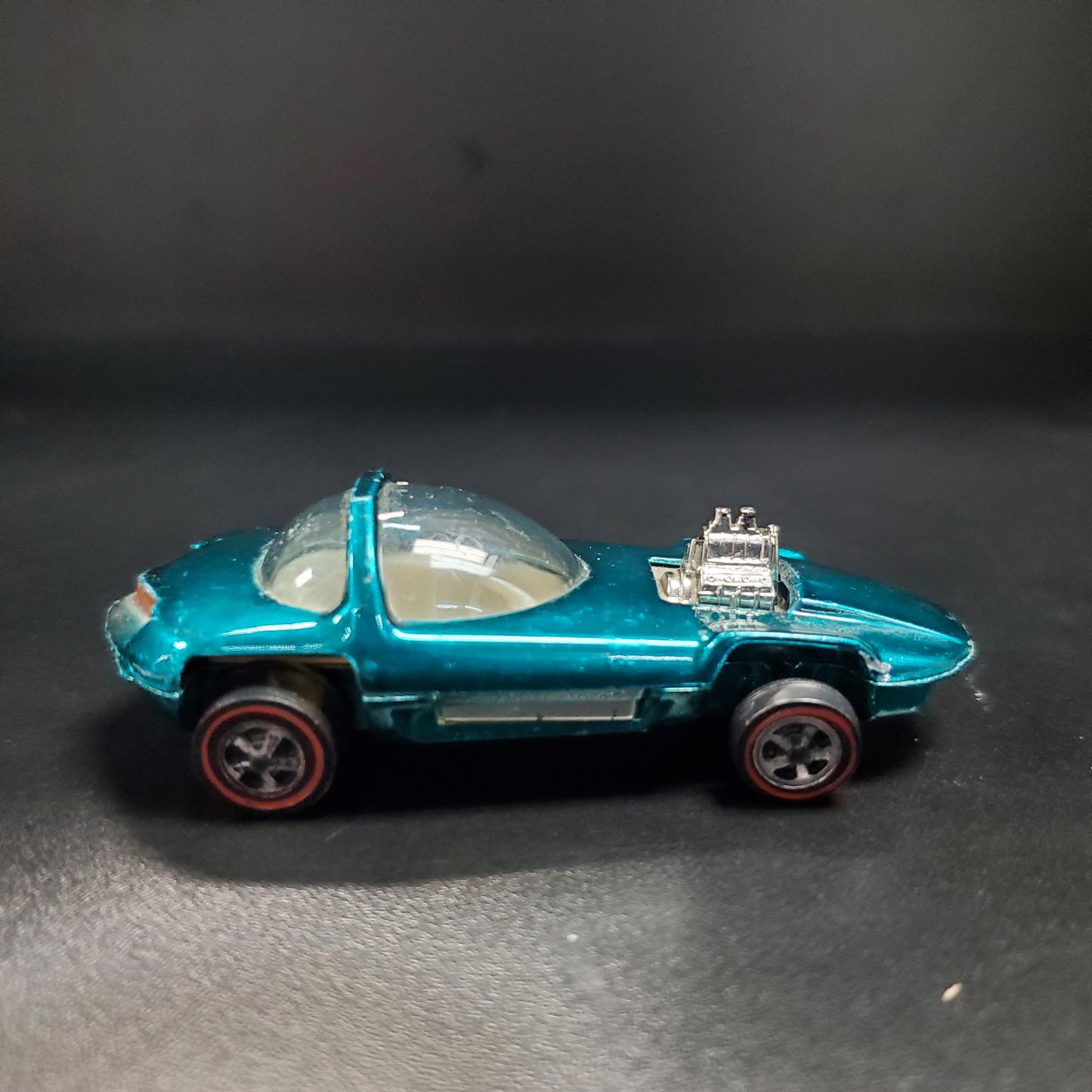 Vintage Hot Wheels Redline Silhouette 1968 Aqua Azul/Verde EE.UU. Blanco Int.