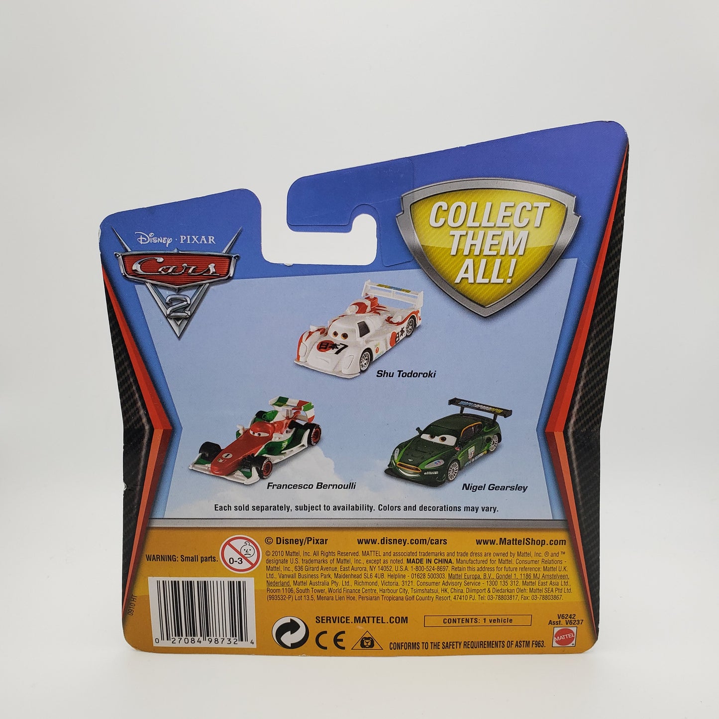 Disney Pixar Cars 2 Shu Todoroki Kmart Llantas de caucho sintético exclusivas 2010