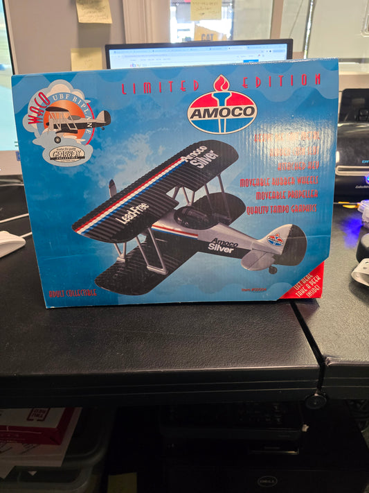 Limited Edition Amoco coin bank UBF Bi-plane Amoco Silver