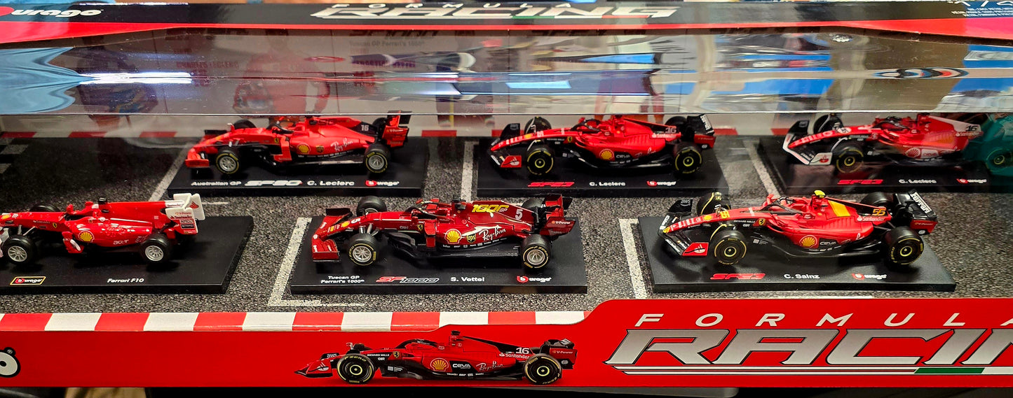 Burago Ferrari Formula 1 F1 1:43 Scale Die Cast 6 Cars Pack Set NIB