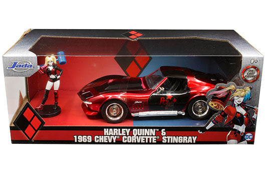 Jada 1:24 Harley Quinn y Chevrolet Corvette Stingray 1969 – DC Comics – Hollywood Rides 