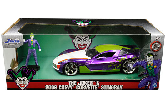 Jada 1:24 2009 Chevrolet Corvette Stingray & The Joker – DC Comics – Hollywood Rides