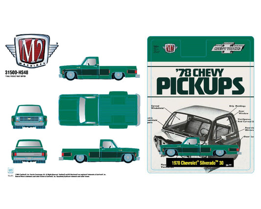 (Preorder) M2 Machines 1:64 1978 Chevrolet Silverado 30 – Green – Hobby Exclusive